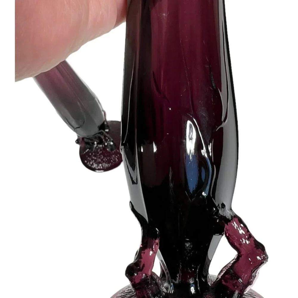 Two Dugan Amethyst Twig Vines Pedestal Vases‎